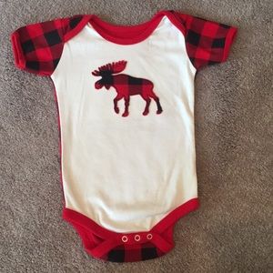 New Little Blue House Christmas Moose Onesie